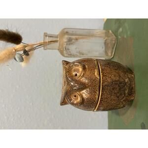 Vintage Ceramic Owl Incense Burner Whimsy Detailed Owl Figurine Boho